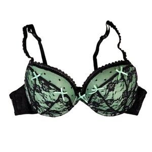 Hers by Herman Green & Black Lace Bra Sz 34C